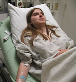 Patien receiving IV fluids